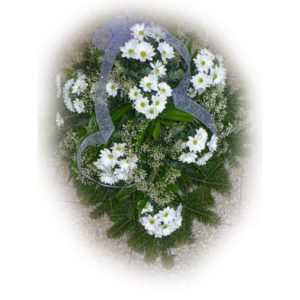 Wiązanka pogrzebowa z białych koreanek - Kwiaciarnia KWIATOSTACJA Kraków