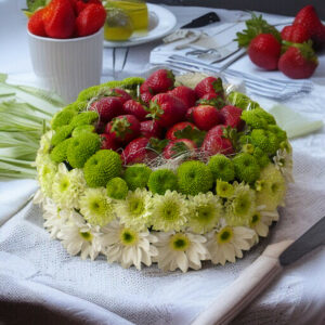 Tort kwiatowy z owocami sezonowymi - Kwiaciarnia KWIATOSTACJA Kraków