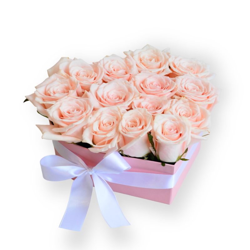 Flower box - różowe róże w pudełku - Kwiaciarnia KWIATOSTACJA Kraków