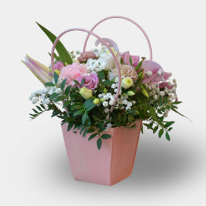 Flower box pastelowy w różowym pudełku - Kwiaciarnia KWIATOSTACJA Kraków